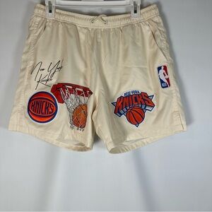 Pro Player Cream Basketball Shorts New York Knicks